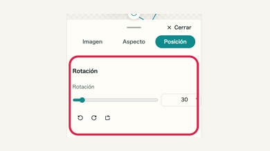 Girar una imagen: controles móviles y su ubicación