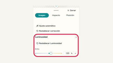Corregir oscuridad, color y fondo: controles móviles y su ubicación