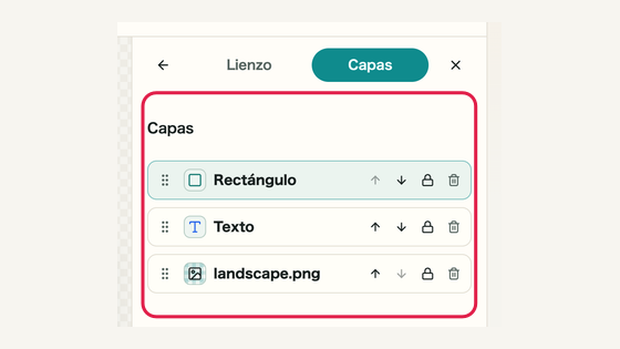 Capas: controles y su ubicación