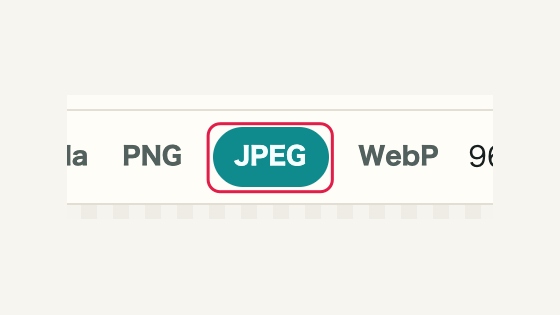 JPEG y WebP: controles y su ubicación