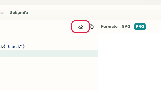 Pantalla que muestra dónde usar Limpiar entrada en Vista previa de Mermaid