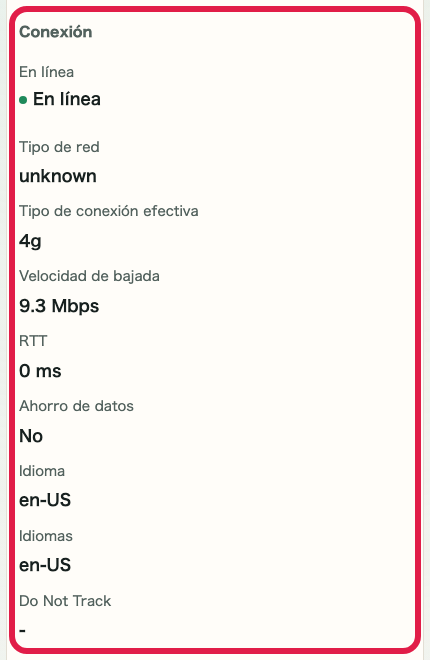 Pantalla que muestra dónde revisar información de conexión en Comprobador de IP y red