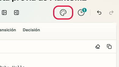 Pantalla que muestra dónde usar Cambiar tema en Vista previa PlantUML
