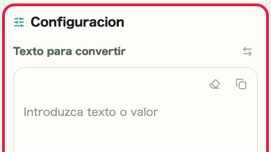 Pantalla que muestra Zona de opciones en Codificar/Decodificar URL
