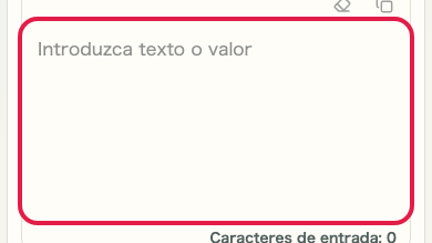Pantalla que muestra dónde usar Campo de entrada en Codificar/Decodificar URL