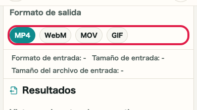 Pantalla que muestra Zona de conversión y progreso en Conversión de formato de video