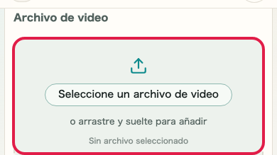 Pantalla que muestra dónde usar Archivo de video en Conversión de formato de video
