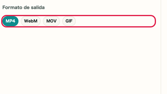 Pantalla que muestra dónde usar Ir a formato de salida en Conversión de formato de video