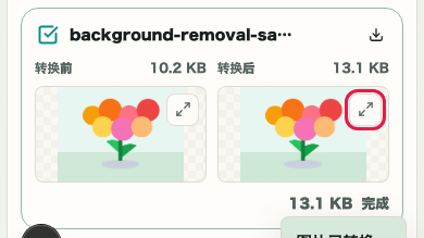图片格式转换: 执行转换并查看结果卡片