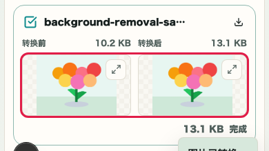 图片格式转换: 结果卡片